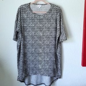 Lularoe Irma Black and White Print Tunic Top